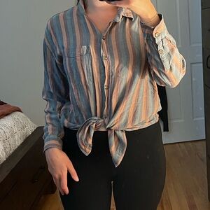 Striped button down
